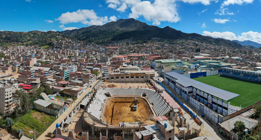 Construcción del Polideportivo de Cutervo alcanza el 41.34 % de avance.